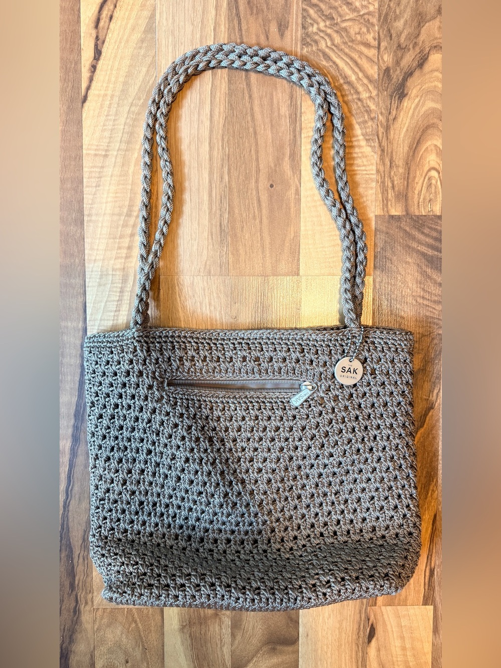 The Sak Crochet Tote in Gray